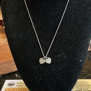 Tiffany & Co. Silver Double Heart Pendant Necklace